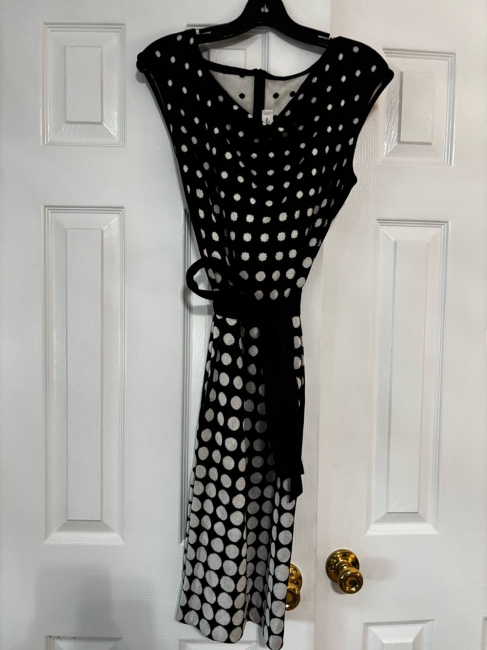 St. John Black Polka Dot  Dress Womens size 6